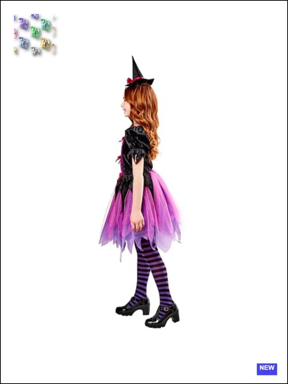 Girls Witch Costume Dress with Headband Halloween Cosplay